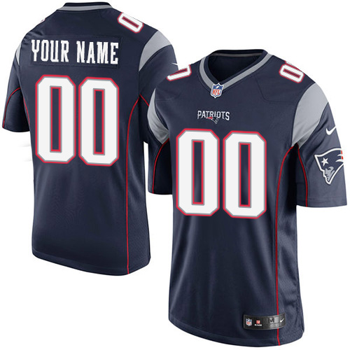 Men's Limited Nike Jersey Navy Blue Home - Customized NFL New England Patriots